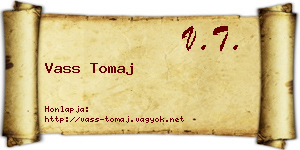 Vass Tomaj névjegykártya
